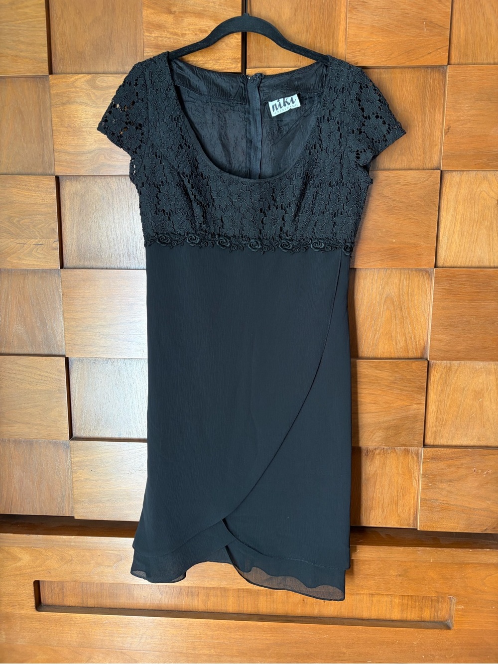 Niki Black Lace-Top Mini Dress